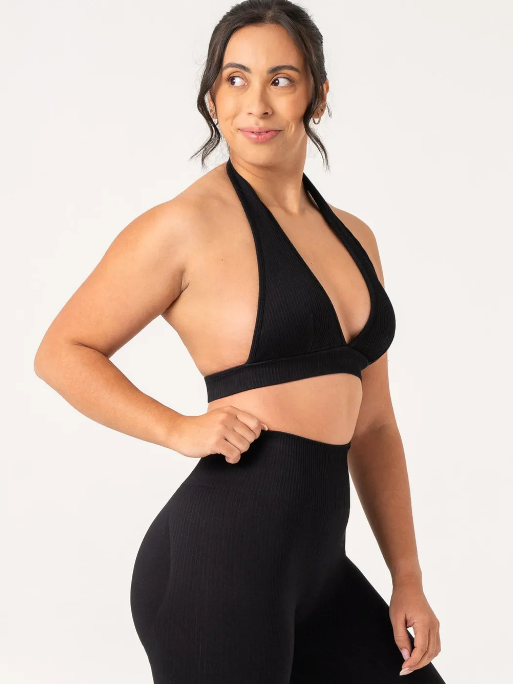 Rib Seamless Halter Sports Bra