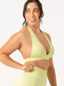Rib Seamless Halter Sports Bra