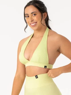 Rib Seamless Halter Sports Bra