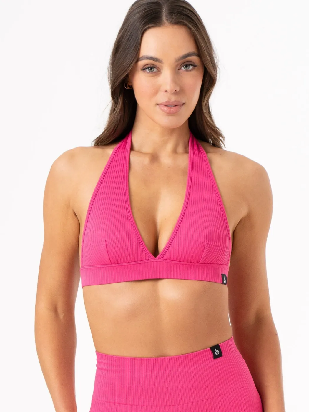 Rib Seamless Halter Sports Bra