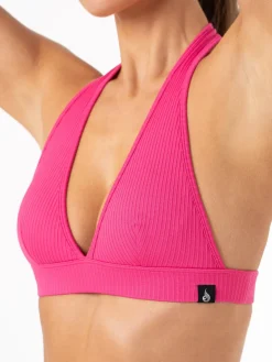 Rib Seamless Halter Sports Bra