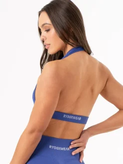 Rib Seamless Halter Sports Bra