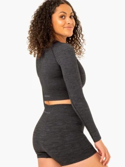 Rib Seamless Long Sleeve Top